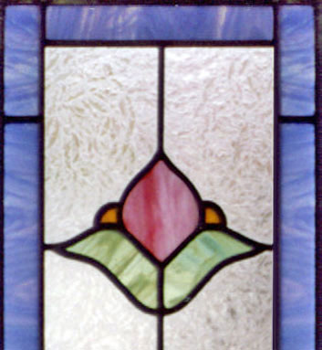 Custom stained and leaded glass VICT13T transom window reminiscent of the Victorian era