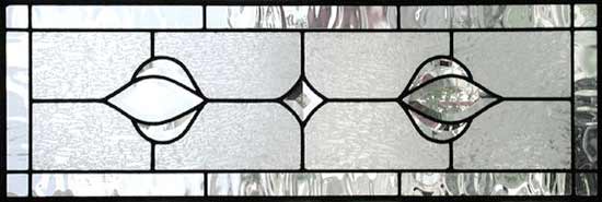 Custom leaded bevel glass transom window
