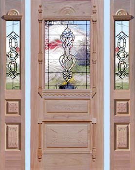 mahogany leaded glass Victorian style entry