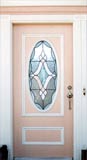 Victorian style stained and leaded glass door window custom design
