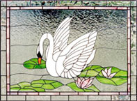 Swan 3 stained glass window
