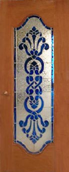 leaded glass door with Victorian style stained glass window