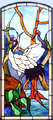 Oriental Cranes stained glass