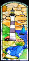 stained glass lighthouse leaded glass window