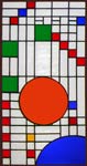 Custom Frank Lloyd Wright inspired stained glass skylight 1 window