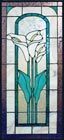 Custom calla lilly stained and leaded glass window