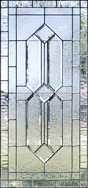 leaded glass window with gluechip double house bevels custom glass design