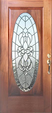 leaded glass oval door