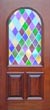 Colored diamonds stained and leaded glass door custom design