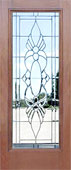 mahogany door with p12 leaded glass bevel window
