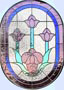 Custom Victorian oval stained and leaded glass Victorian style window