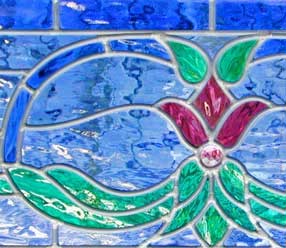 stained and leaded glass Victorian ransom window
