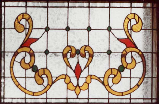 Victorian style stained and leaded glass window