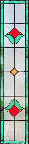 Victorian style stained and leaded glass tulip window