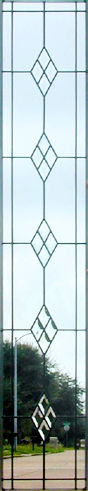 Custom leaded glass window with beveled diamonds