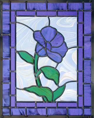 leaded glass flower stained glass window