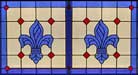 Fleur de Lis stained and  leaded glass window