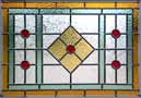 Custom stained and leaded glass abstract ART DECO 2 window