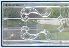 Custom Texas star leaded beveled glass transom window