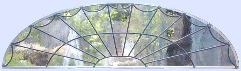 Custom leaded glass arched window