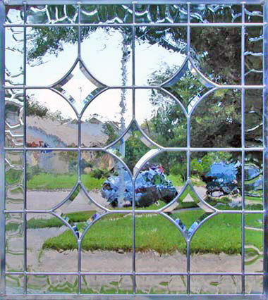 Custom beveled stars leaded glass window