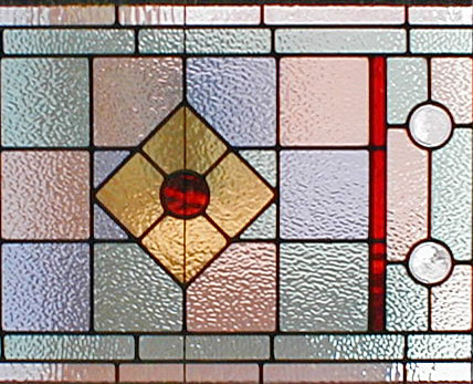 Art Deco style stained and leaded glass window