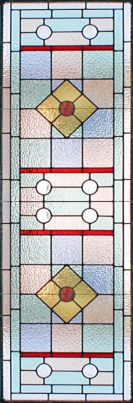 Art Deco style custom stained and leaded glass window