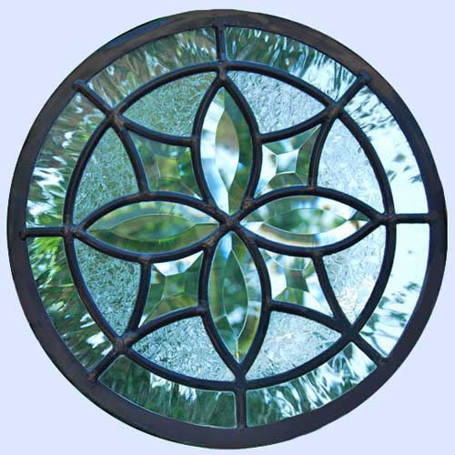 leaded glass bevel circle window