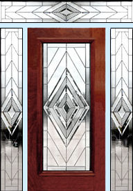 Custom D100NENT entry with contemporary leaded glass windows