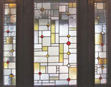 Custom stained and leaded glass Frank Lloyd Wright inspired FLW03 window