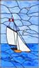 sailboat stained and leaded glass custom window