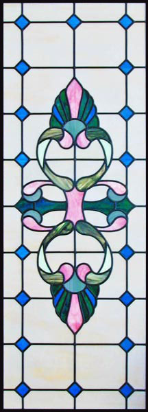 Victorian style stained and leaded glass window