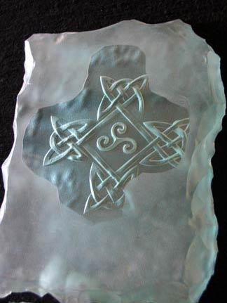 Etching by sandblasting carving