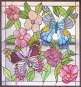 stained and leaded glass butterflies custom window