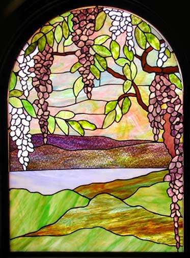magnolia and wisteria stained glass