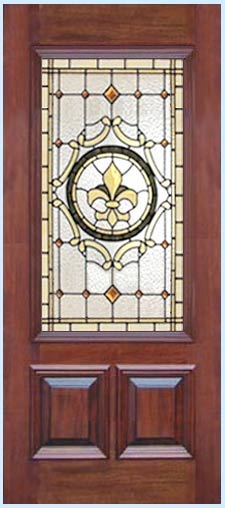 stained and leaded glass Victorian style door