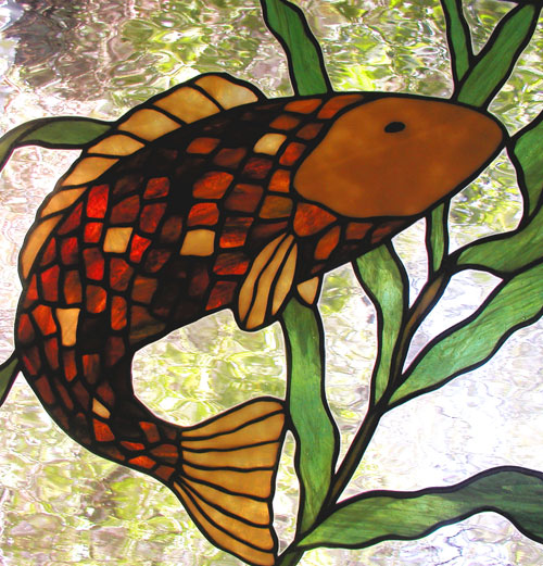 BACK to custom stained glass koi fish window