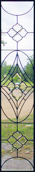 Clear leaded glass sidelight window with bevels