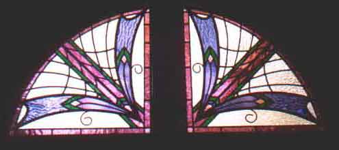 stained and leaded art deco style windows