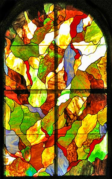 ritchie-leigh-bath abstract arch stained and leaded glass window by Jack McCoy