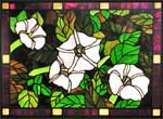 Custom Belladonna flowers stained glass window by Jack McCoy