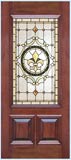 Victorian style stained and leaded glass door custom design