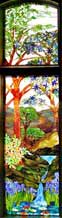 Custom stained glass landscape with waterfall by Jack McCoy