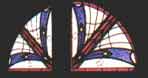 Custom art deco style stained and leaded glass prise windows