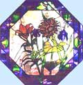 Custom handcrafted sunflower stained glass window