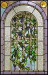 Custom Wisteria flowers stained glass window by Jack McCoy