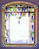 Custom stained and leaded glass grapes window by jack McCOY©