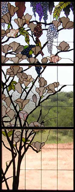  wisteria and magnolia stained glass windows