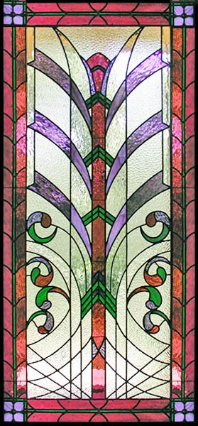 Custom Leaded Stained Glass window art deco style